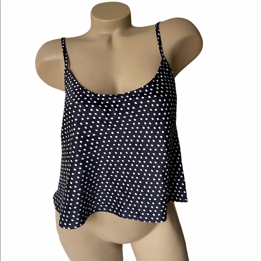 Aqua Navy White Tank Top Bloomingdales Reg $58 Med - Picture 1 of 3